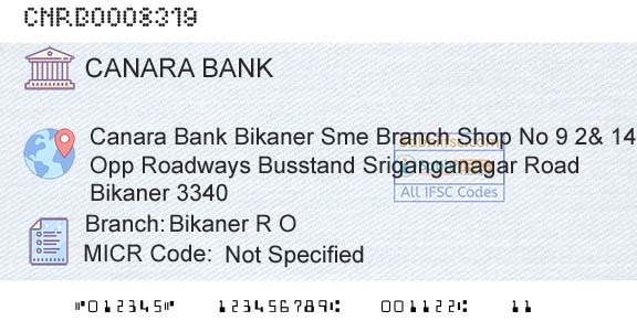 Canara Bank Bikaner R OBranch 