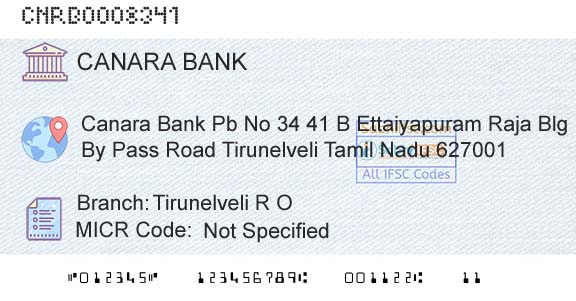 Canara Bank Tirunelveli R OBranch 