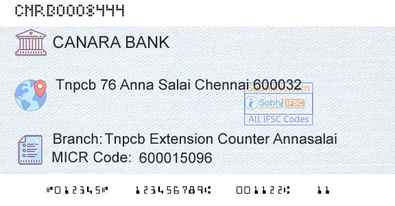 Canara Bank Tnpcb Extension Counter AnnasalaiBranch 