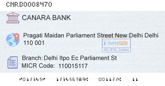 Canara Bank Delhi Itpo Ec Parliament St Branch 