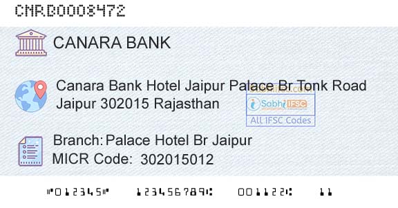 Canara Bank Palace Hotel Br JaipurBranch 