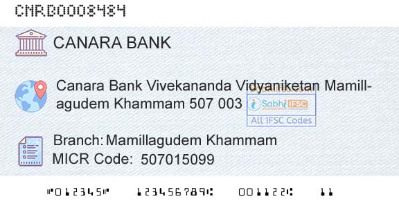 Canara Bank Mamillagudem KhammamBranch 