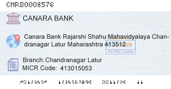 Canara Bank Chandranagar LaturBranch 