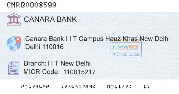 Canara Bank I I T New DelhiBranch 