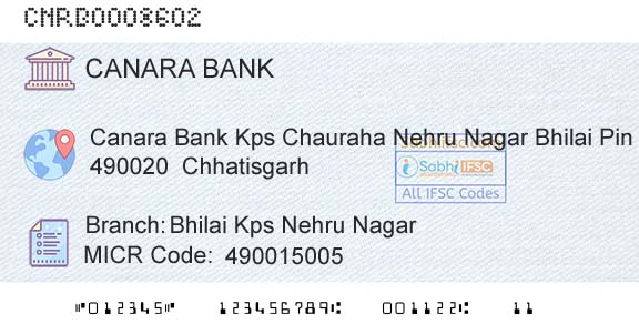 Canara Bank Bhilai Kps Nehru NagarBranch 