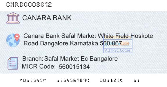 Canara Bank Safal Market Ec BangaloreBranch 