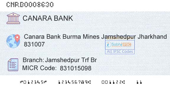 Canara Bank Jamshedpur Trf BrBranch 