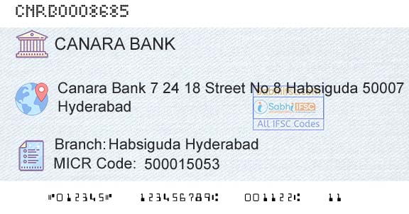 Canara Bank Habsiguda HyderabadBranch 