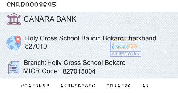 Canara Bank Holly Cross School BokaroBranch 