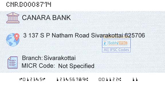 Canara Bank SivarakottaiBranch 