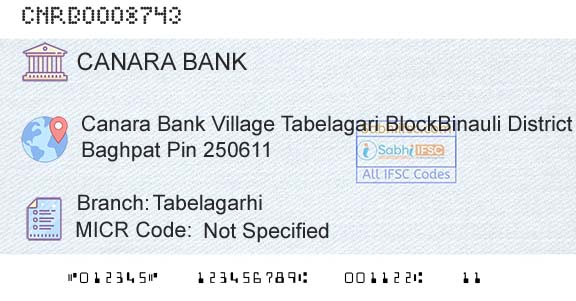 Canara Bank TabelagarhiBranch 