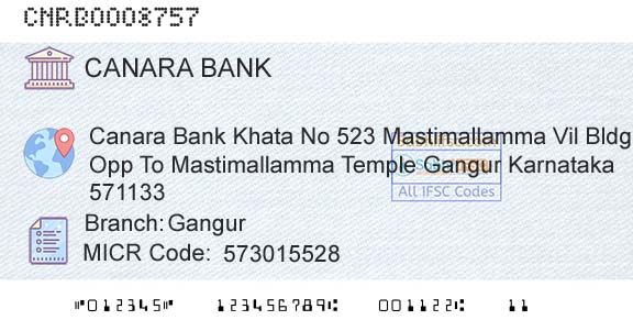 Canara Bank GangurBranch 