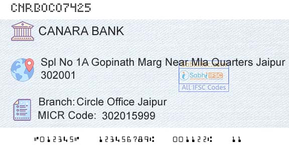 Canara Bank Circle Office JaipurBranch 