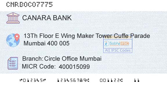 Canara Bank Circle Office MumbaiBranch 