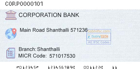 Corporation Bank ShanthalliBranch 