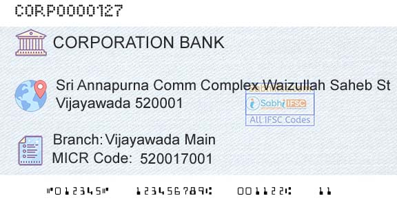 Corporation Bank Vijayawada MainBranch 