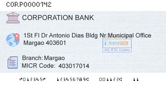 Corporation Bank MargaoBranch 