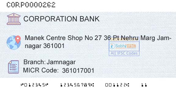 Corporation Bank JamnagarBranch 