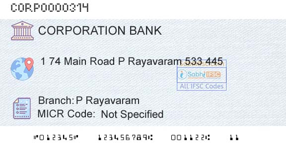 Corporation Bank P RayavaramBranch 