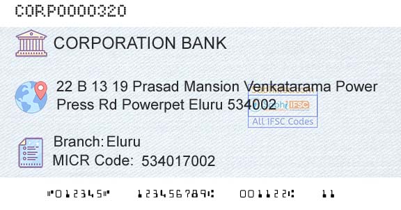 Corporation Bank EluruBranch 