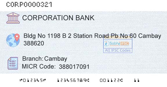 Corporation Bank CambayBranch 