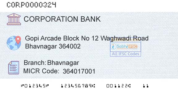 Corporation Bank BhavnagarBranch 