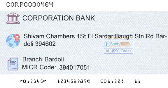 Corporation Bank BardoliBranch 