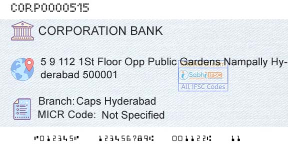 Corporation Bank Caps HyderabadBranch 