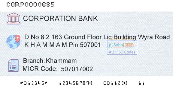 Corporation Bank KhammamBranch 
