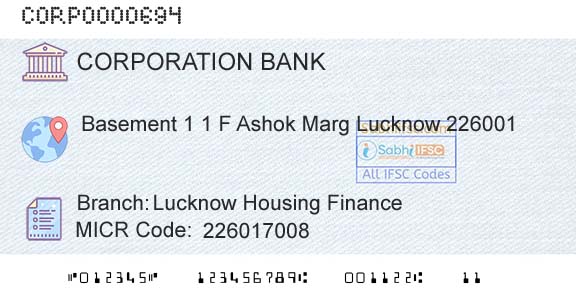 Corporation Bank Lucknow Housing FinanceBranch 