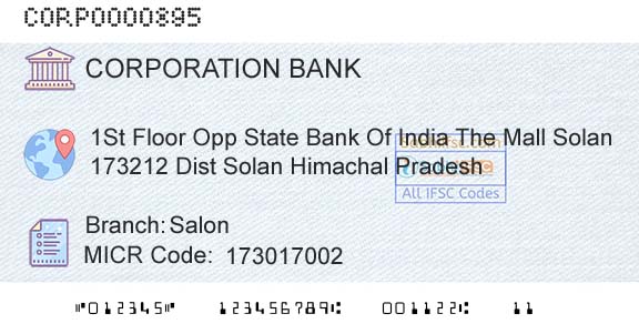 Corporation Bank SalonBranch 