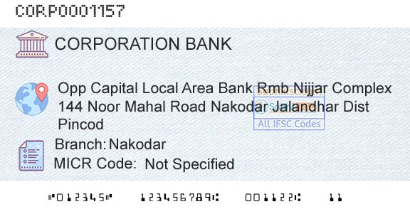 Corporation Bank NakodarBranch 