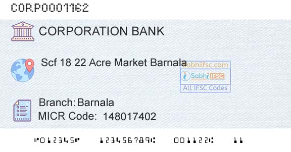 Corporation Bank BarnalaBranch 