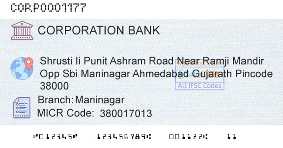 Corporation Bank ManinagarBranch 