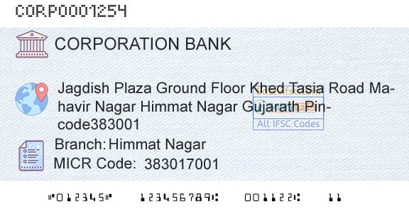 Corporation Bank Himmat NagarBranch 