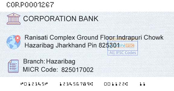 Corporation Bank HazaribagBranch 