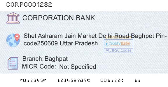 Corporation Bank BaghpatBranch 