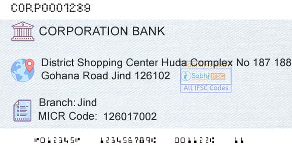 Corporation Bank JindBranch 