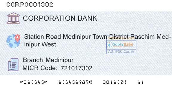 Corporation Bank MedinipurBranch 