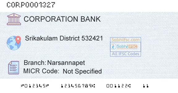 Corporation Bank NarsannapetBranch 