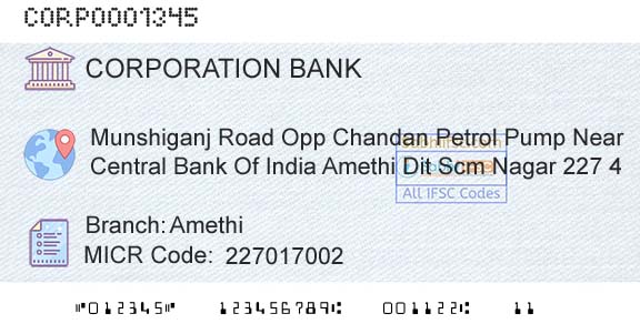 Corporation Bank AmethiBranch 