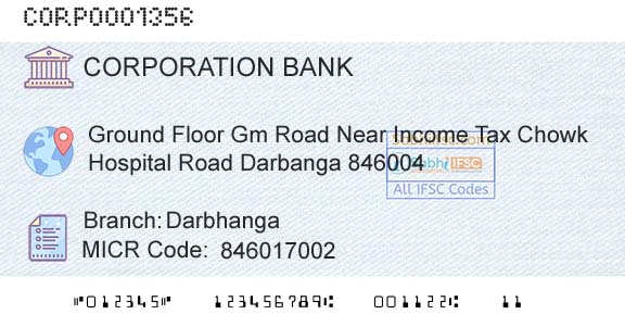 Corporation Bank DarbhangaBranch 