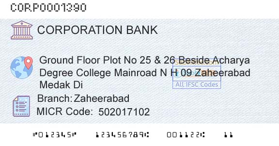 Corporation Bank ZaheerabadBranch 