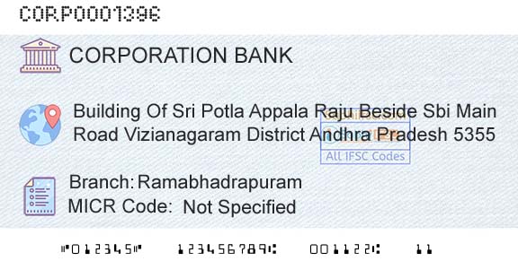 Corporation Bank RamabhadrapuramBranch 