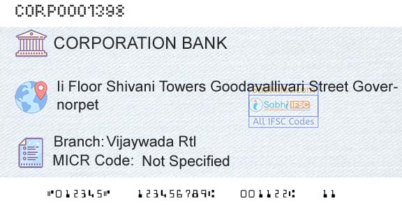 Corporation Bank Vijaywada RtlBranch 
