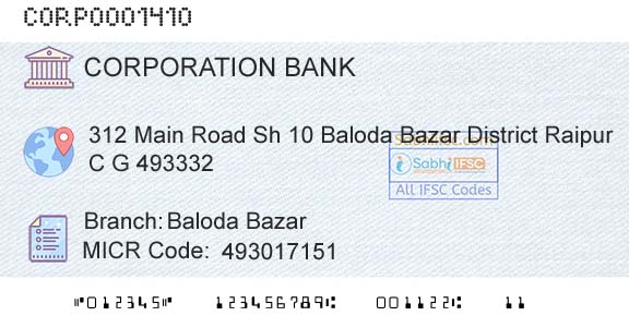 Corporation Bank Baloda BazarBranch 