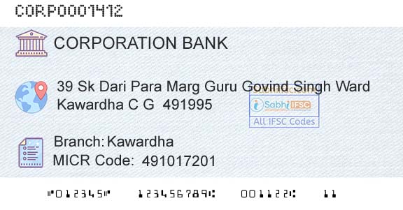 Corporation Bank KawardhaBranch 