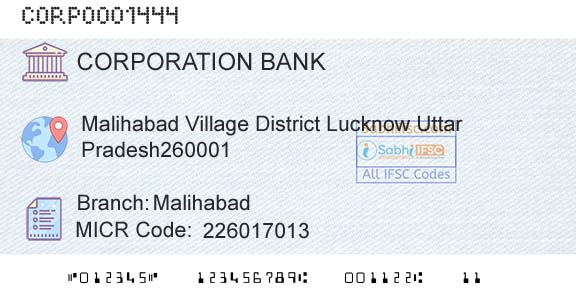 Corporation Bank MalihabadBranch 