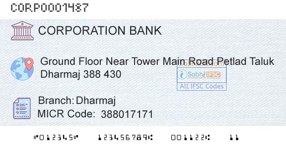 Corporation Bank DharmajBranch 