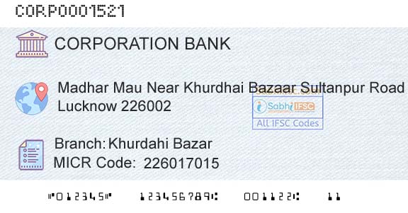 Corporation Bank Khurdahi BazarBranch 